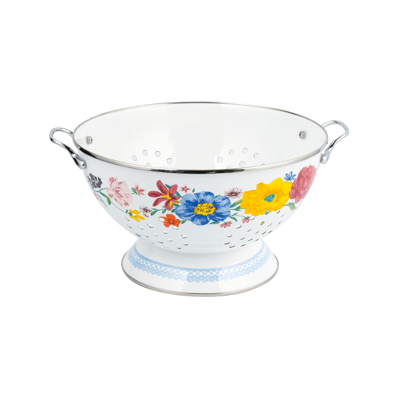 Винтажная эмалевая корзина фруктов