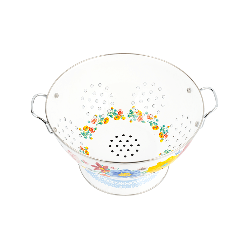 Винтажная эмалевая корзина фруктов