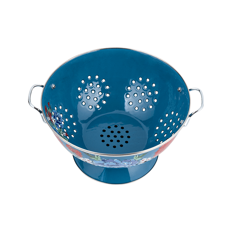 Винтажная эмалевая корзина фруктов