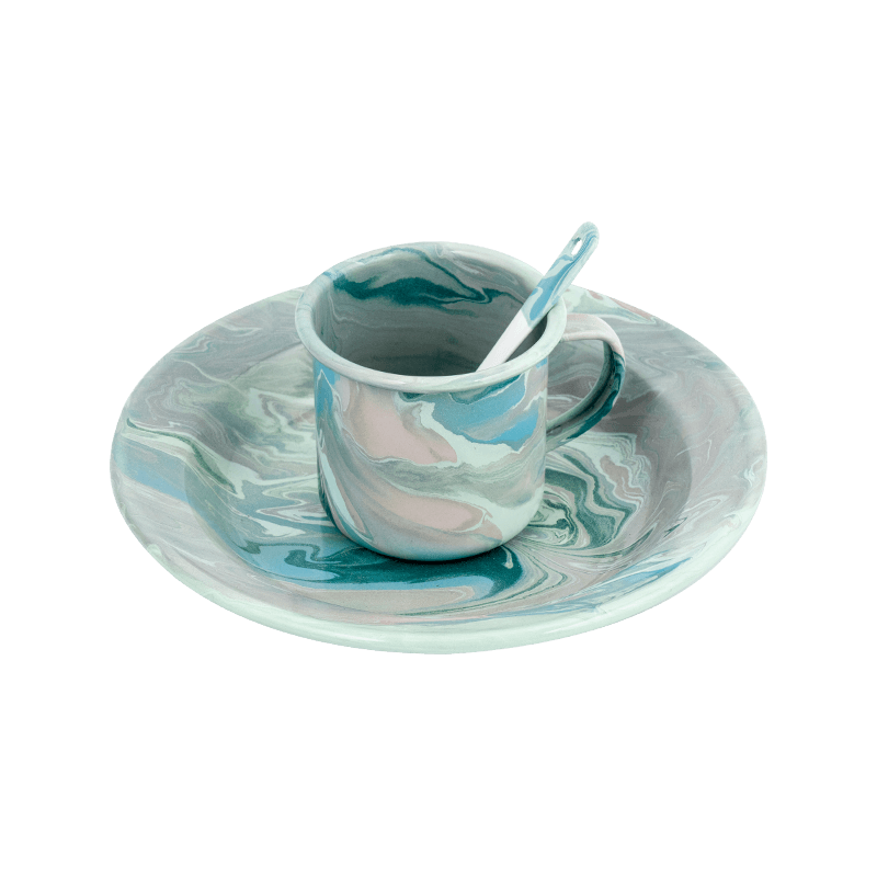 Европейский набор цветочных эмалевых чайников Европейский набор цветочных эмалевых чайников