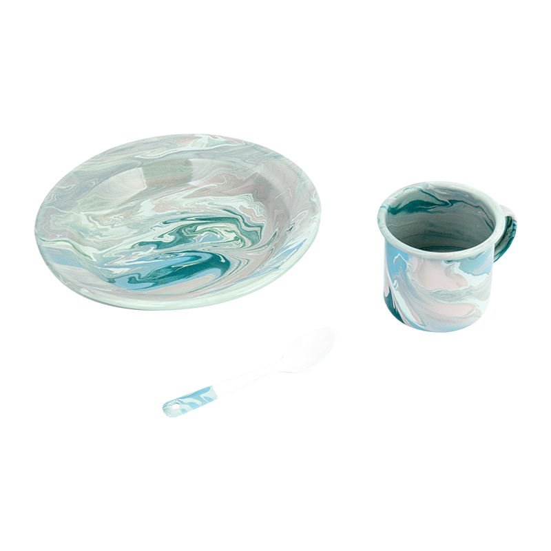 Европейский набор цветочных эмалевых чайников