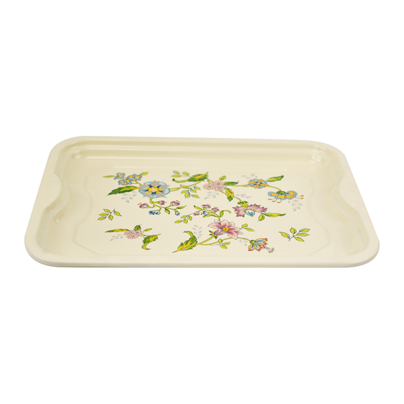 Квадратная тарелка с эмалью расклешенной ободки